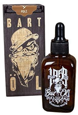 Rumble59 - Schmiere Bartöl für Männer - Dangerous Woods mit holzig-herbem Duft - 50 ml - Haut- und Haarpflegend mit dezentem Glanz - Bartpflege Made in Germany