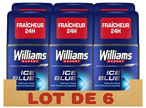 Williams Expert Déodorant Homme Stick Antibactérien, Fraîcheur 24h, Anti-Traces Blanches, Formule Testée Dermatologiquement (Lot de 6x75ml)