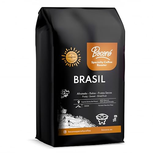 Boconó Specialty Coffee. Café de Especialidad1kg Origen Brasil. Café en Grano Natural con Tueste Medio Artesano. Proceso Natural. Café Grano Arábica para Espresso, V60 cafetera y Chemex. Coffee Beans
