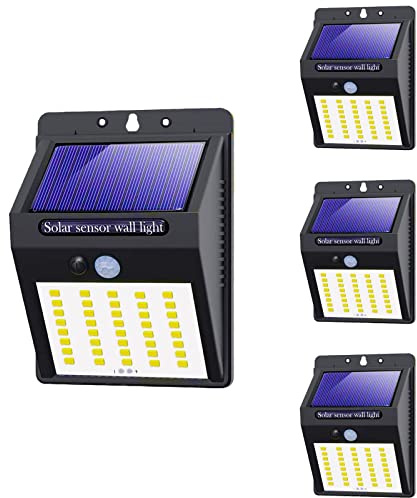 LAVAED 4 Packs 40 LEDs Solar Wall Lights Outdoor,Solar PIR Motion Sensor Security Light for Garden Fence Patio Garage Backyard