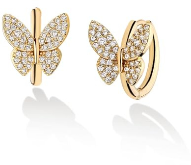 VACRONA Cubic Zirconia Huggie Earrings 14k Gold Plated Tiny Earrings Small Huggie Hoop Earrings Simple Lightweight Hoops Gift for Women