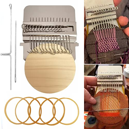 Petit métier à tisser, outil à repriser en bois de type Speedweve Machine à repriser pratique pour réparer les jeans et les vêtements rapidement et facilement Permet de réaliser de belles