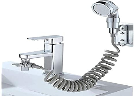 GC GLOBALCOMMERCE Doccetta per Lavandino, Doccino per Bidet Kit, Bagno, Deviatore Rubinetto Lavabo, Perfetto per Pulire o Lavare Animali Domestici