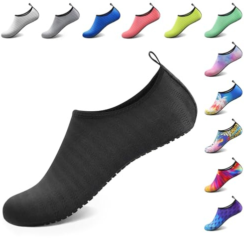 ATHMILE Water Shoes for Women Men Barefoot Quick-Dry Aqua Socks for Beach Swim Pool River Yoga Lake Surf Sport Shoes Cruise Essentials Swimming Size 11.5-12.5 Women/10.5-11.5 Men