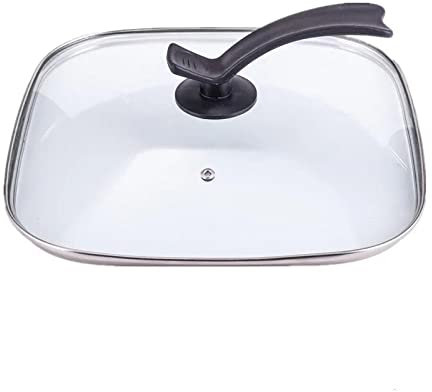 Pannlock, Pannlock 30cm Pannlock Fyrkantigt glaslock Grytlock Woklock Stekpannalock med handtag Pannlock Rostfritt stål Pannlock Kökstillbehör (Färg: 30cm-B) (30cm)