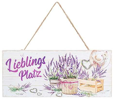Metallschild Lieblingsplatz L30cm Lavendel Violett Wandbild Wanddeko Türschild Schild Metallbild