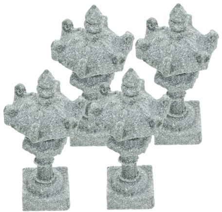 Toddmomy 4 Pièces Statue De Jardin Zen Pagode Pierre Décoration De Statue De Pagode Ornement De Table Décoration De Petit Jardin Ornements De Bureau