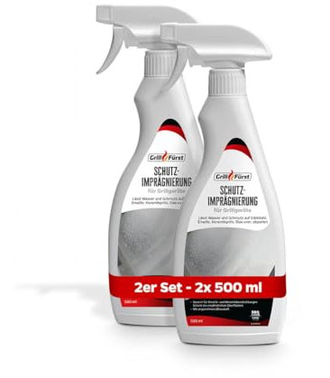 Grillfürst Schutzimprägnierung für Grillgeräte, 2 x 500 ml - mit Abperleffekt