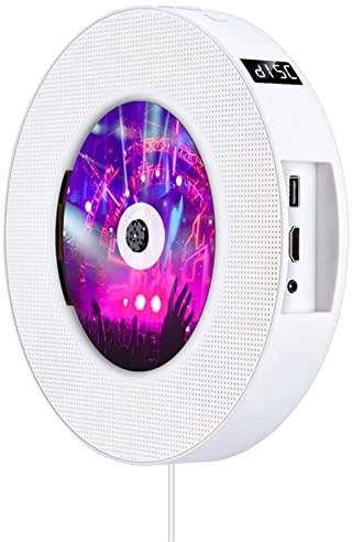 EDEDE Reproductor de DVD portátil, Reproductor de CD DVD portátil Montable en la Pared Reproductor de música en casa inalámbrico con Control Remoto Altavoces de Radio FM MP3 para Principiantes