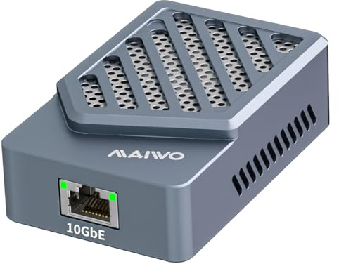 Thunderbolt 3 to 10G RJ45 Ethernet Adapter, 10GbE for High-Speed Network Connections with TB4 Cable, Supports 10/5/2.5/1Gb/s 100Mb/s Base-T, Compatible with Thunderbolt 3/4/5 USB4