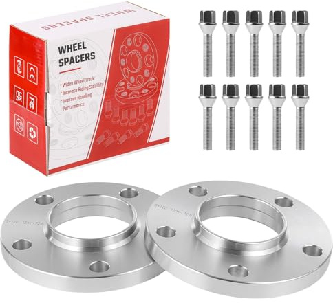 ISINEVER Élargisseur de voie 5x120 30mm 2x15mm 72,6 Compatible avec BMW 3er E46 E90 E60 Z4 avec vis de roue M12x1.5 Plaques de voie Disque d'espacement Argent