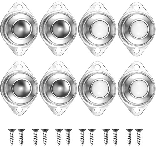 JUMPLAWN 8pezzi Rotelle Sfere Per Mobili Sedie Elettrodomestici Con Cuscinetti Rulli Resistente Acciaio Inox Rotazione Libera Gradi