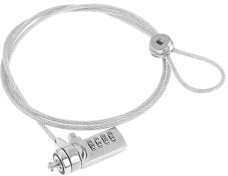 150 cm Diebstahlschutz-Sicherheitskabel aus Stahl. Kensington-Standard-T-Bar-Sicherheitsschlitz für Notebook mit Zahlenkombination, 2-in-1-Schutzschloss für Ketten, Fahrrad, Roller, Motorrad usw