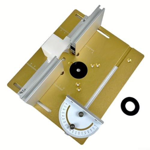 HOHOVYVY Tavolo fresatrice per fresatrice superiore, in alluminio, piastra per lavorazione del legno, con arresto per taglio preciso, 240 x 200 x 60 mm