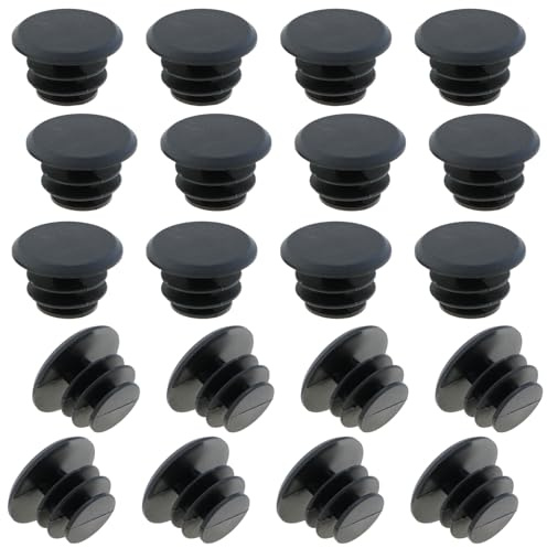 LUORNG 20-Piece Black Plastic Bicycle Handlebar End Caps for Road and Mountain Bikes