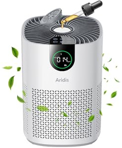 Purificador de Aire con Filtro HEPA - Filtro para Habitaciones Polen, Alergias, Olores y Pelo de Mascotas, con Esponja de Aromaterapia, 7.2W y 3 Velocidades, Silencioso Versión Mejorada