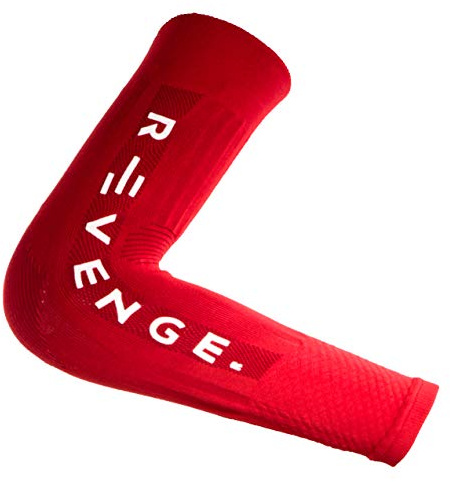 R-Evenge Arm Tubular Tape Carbonio Compressione, Brevettato, Manicotto, Venduto a Coppia (Small, Rosso)