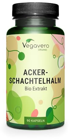 Bio Ackerschachtelhalm Kapseln Vegavero® | 1000 mg Zinnkraut Extrakt (5:1) | Aus biologischem Anbau | Equisetum arvense | Vegan & Ohne Zusätze | 90 Stück