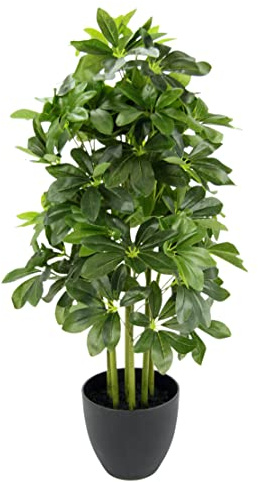 Konstgjord växt Schefflera i kruka av plast äkta touch konstgjord växt inomhusväxt dehead lance grön växt silkesblomma kontorsväxt skraplingväxt arali konstträd stråle aral