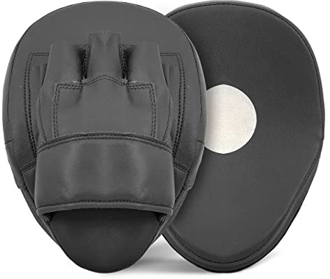 Lions Target Focus Pads - Martial Arts Punching Training Hand Punch Mitts (Plain Black)
