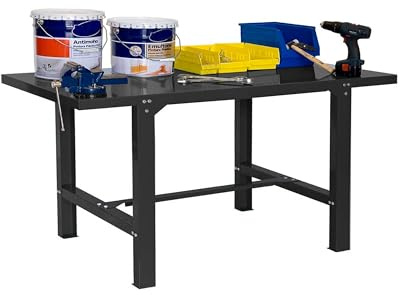 SimonRack Etabli d’Atelier, Capacité de Charge 600 kg, 830x1500x730 mm, Table de Travail Bricolage, Anthracite - BT6