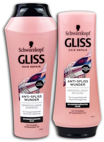 TOPDeal Haarpflege Set Gliss Anti-Spliss Wunder Shampoo +Spülung 250ml +200ml