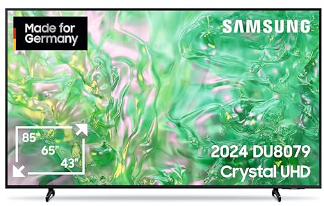 Samsung Crystal UHD 4K DU8079 Fernseher 50 Zoll, Samsung TV mit Dynamic Crystal Color, 4K Upscaling, AirSlim Design, Smart TV, GU50DU8079UXZG, Deutsches Modell [2024]