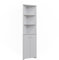 Vicco Badschrank Fynn, Badezimmerhochschrank, Weiß, 35.6 x 175 cm Eckschrank mit 2 Türen