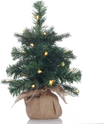 Albero di Natale in Miniatura 30 cm con Base in Yuta - Alberello Piccolo per Decorazioni Natalizie, Ideale per Spazi Ridotti e Atmosfere Accoglienti.