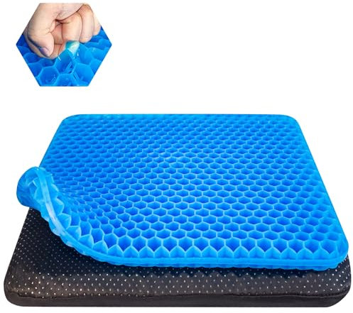 Large Gel Seat Cushion For Long Sitting With Non-Slip Covers,Soft & Breathable,Soft & Breathable,Pressure Sore,Office Chair,Desk Chair,Gaming ,Car,Pressure Cushions For Bottoms,Cushion Seat Pads