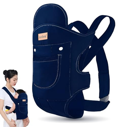 Baby Carrier, Xiuyer Babytrage Bauchtrage, Atmungsaktiv Rückentrage, Kindertrage für 3-20kg Säugling Kleinkind Tragegurt, Verstellbar Babytrage Bauchtrage mit abnehmbarem Kopfanschlag
