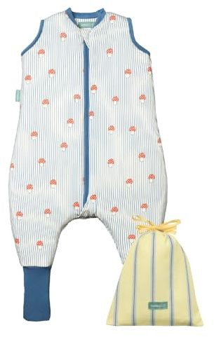 molis&co - Pijama Manta con Calcetines Antideslizantes 1.0 TOG - 70 cm (1 año) - Ideal para Primavera y otoño - 100% algodón (Oeko-Tex 100) - Mushrooms