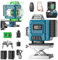 Kevsuvqin Kreuzlinienlaser, Laser Wasserwaage mit 2x3000mAh Batterien & LED-Anzeige, 4x360 Grad Laser Level, 4D 16 Linienlaser Selbstnivellierend/APP/Fernbedienung/IP54 Wasser & Staubdicht