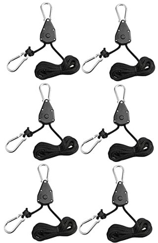 Toyvian Suspensions Pour Lampes De Culture Réglables 6 Pièces, Cordes De Levage à Poulie En Pp, Abs Et Métal, Adaptées Pour Tentes De Culture Et Ventilateurs, Système De Fixation Sécurisé