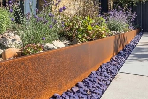 Garmix Bordure de parterre en acier Corten 14 cm 10 m 0,6 mm