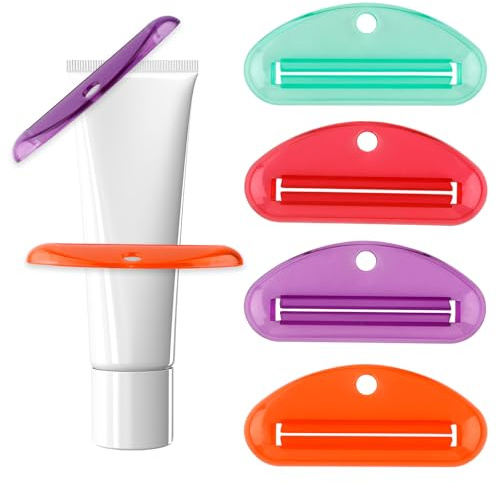 8uds Exprimidor Pasta Dental, Rodillo Exprimidor para Tubos Dental de Plástico Colores Surtidos Herramienta de Clip para Pasta Baño Hogar (Color 1)