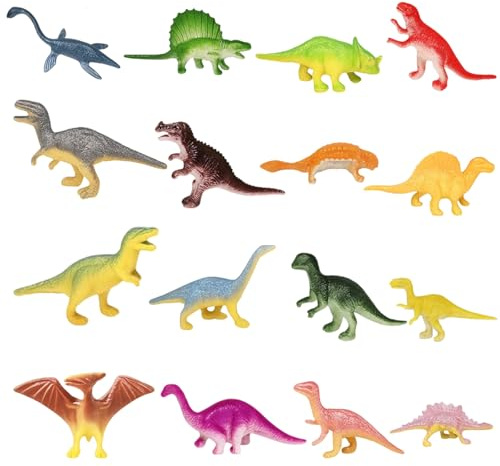 ZPSCXQ Dinosaur Toys for Boys, 16 Mini Dinosaur Figures, Educational Toy Set for Kids Ages 3-8, Party Favors, Travel Toys, Gift for Boys and Girls