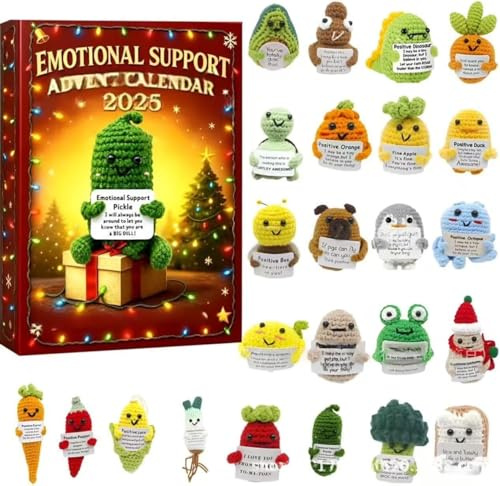 Emotionell support adventskalender 2025, 24 dagar jul adventskalender med 24 unika känslomässiga stödverktyg, känslomässigt stöd födelsedagspresent