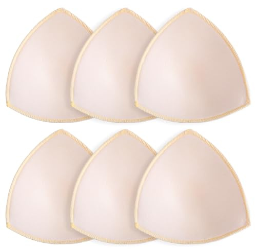 Yolev 3 Pairs Sports Bra Inserts Pads Size:L Removable Triangle Bra Pads Cups | Bra Pads Inserts Removable Bra Padding Replacement Triangle Breast Enhancers For Dresses Swimsuits Bikini Bathing Suit