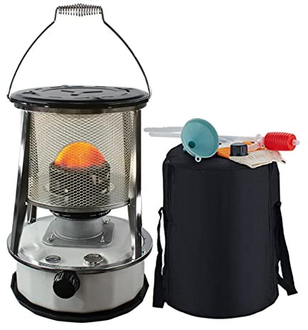JYSSH Petroleum Ofen Heizung, Tragbare Outdoor Kerosin Heizofen, Edelstahl Kraftstoffheizung Mit Docht, Kerosinöl-Heizung Für Den Innen- Und Außenbereich,White