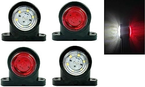 Generic x LED-Markierungsleuchten, 12 V, 24 V, Positionsleuchten, Anhänger, LKW, Auto, Wohnwagen, Wohnmobil, Weiß, Rot