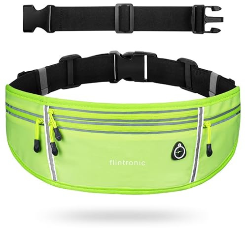 Flintronic Sports Laufgürteltasche, 1 Packung, Schwarz, B (mit 1 26 cm Verlängerungsgürtel)