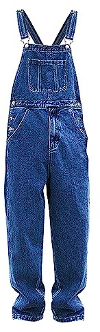 Jeans di design, da uomo, con cuciture spesse, vintage, pettorina tradizionale, con doppia apertura della fibbia, pratica tasca e scomparto per penne, tripla cucitura, pantaloni da streeting, jeans,