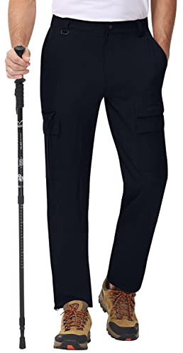MoFiz Pantalones de Trekking Hombre Senderismo Cargo Pantalones Trabajo de Secado Rápido al Aire Libre con 7 Bolsillos