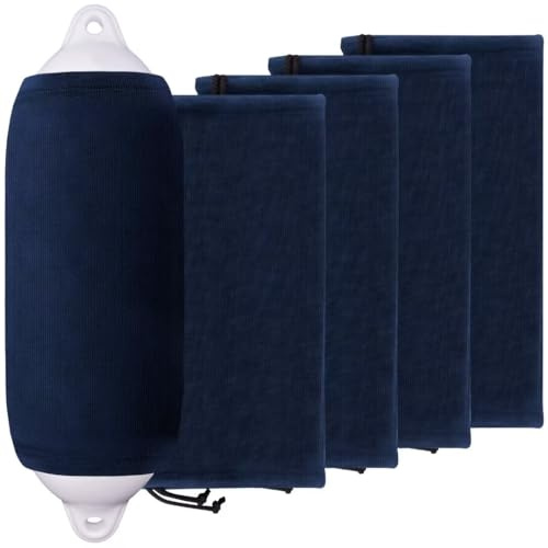 XMK Boat Fender Covers 10 x 26 Navy Blue 4-Pack