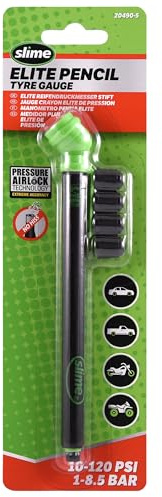 Slime 20490-5 Reifendruckmesser, Elite Stift, Air Lock Technologie, 10-120 PSI