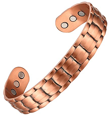 MagEnergy koppararmband för män, ultratjock magnetarmband med 3 500 gauss-magneter, 99,9 % ren koppar, justerbar presentförpackning för smycken (koppar – klassisk)