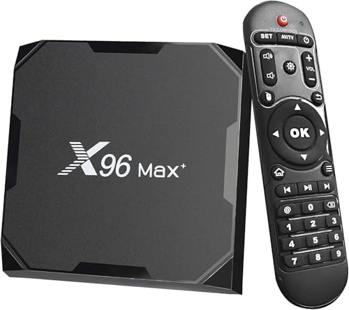 Box TV X96 Max Plu 4 GB di RAM e 32 GB di ROM Box Android TV Box Media Player di alta qualità (Android 10.0) con telecomando e cavo HDMI, lettore multimediale Box TV 4K