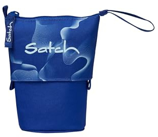 satch Extra stort fodral inkl. Trennfach dragkedja Stiftehalter Geodreieck Sichtfenster för Stundenplan, Vibrerande blå, Talla única, modern