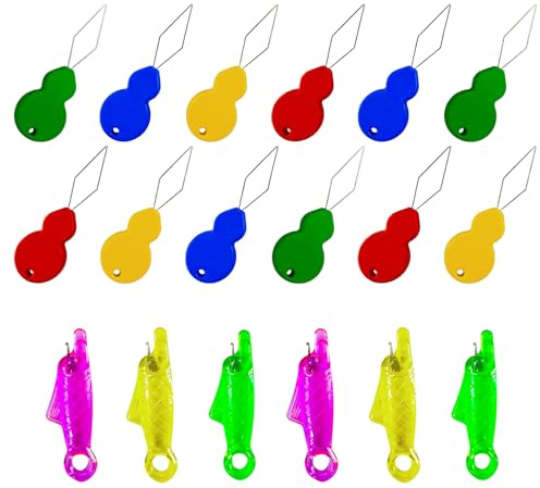 18 enhebradores de agujas de plástico en forma de calabaza, fáciles de insertar agujas de coser a mano, herramienta automática de enhebrado de agujas para coser a mano, punto de cruz y reparación de